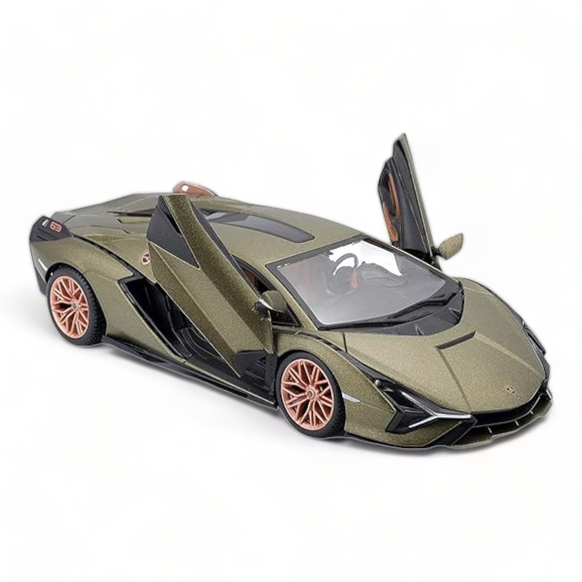 1/18 Diecast Lamborghini Sian FKP 37 Green Metallic  Bburago Scale Model Car