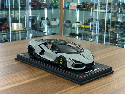 MR Collection Lamborghini Revuelto Grigio Hati with Scandal Livery 1/18 Resin Model Limited Edition 99 Pieces