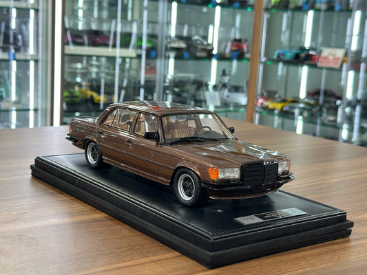 Mercedes-Benz 450 SEL 6.9 AMG – 1:18 IVY Resin Model Brown Non-Opening Dubai GCC Collectors