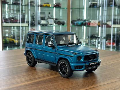 Mercedes-Benz AMG G63 (2025) – 1:18 NZG Dealer Edition Diecast Model Hyper Blue Magno Full Opening Dubai GCC Collectors