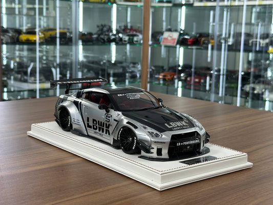 Nissan GT-R R35 LB Performance 2017 GT Wing J20 Type 2 1:18 Resin Model – Silver/Carbon – Onemodel