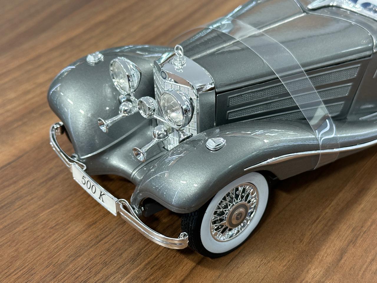 1/18 Diecast Maisto Mercedes Benz 500 K type Special Roadster in Silver