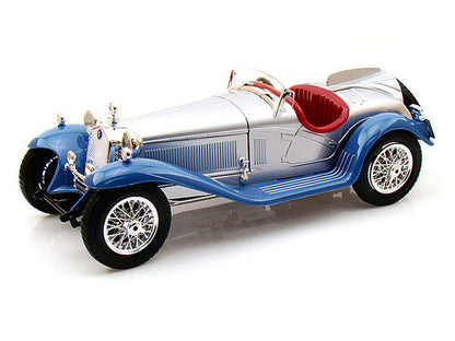 1/18 Diecast Alfa Romeo 8C 2300 Spider Turing Blue and Silver Bburago Scale Model Car