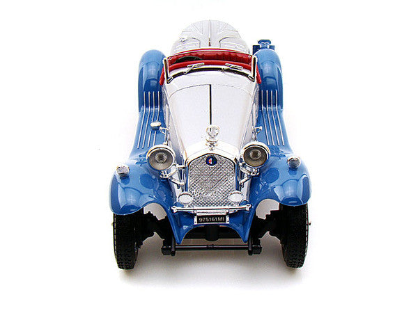 1/18 Diecast Alfa Romeo 8C 2300 Spider Turing Blue and Silver Bburago Scale Model Car