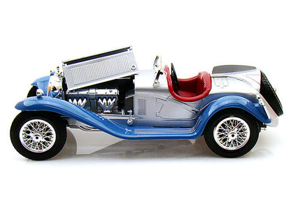 1/18 Diecast Alfa Romeo 8C 2300 Spider Turing Blue and Silver Bburago Scale Model Car