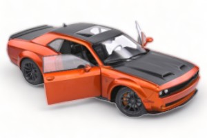 1/18 Diecast Dodge Challenger SRT Hellcat RedEye Orange Solido Model Car