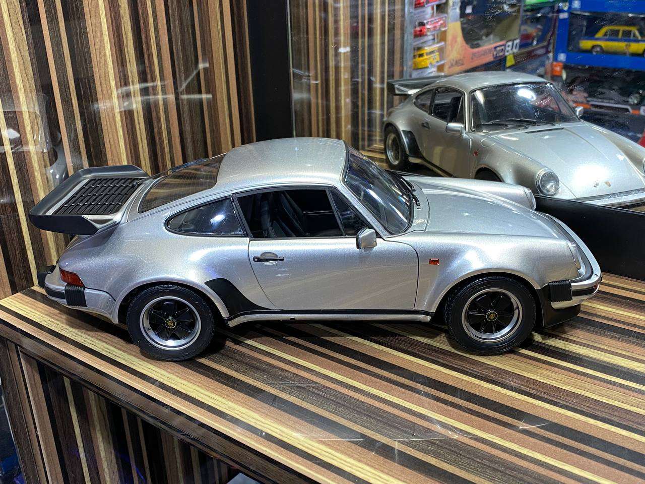 1/12 Schuco Metal Diecast - Porsche Turbo 930 in Timeless Silver with Full Opening|Sold in Dturman.com Dubai UAE.