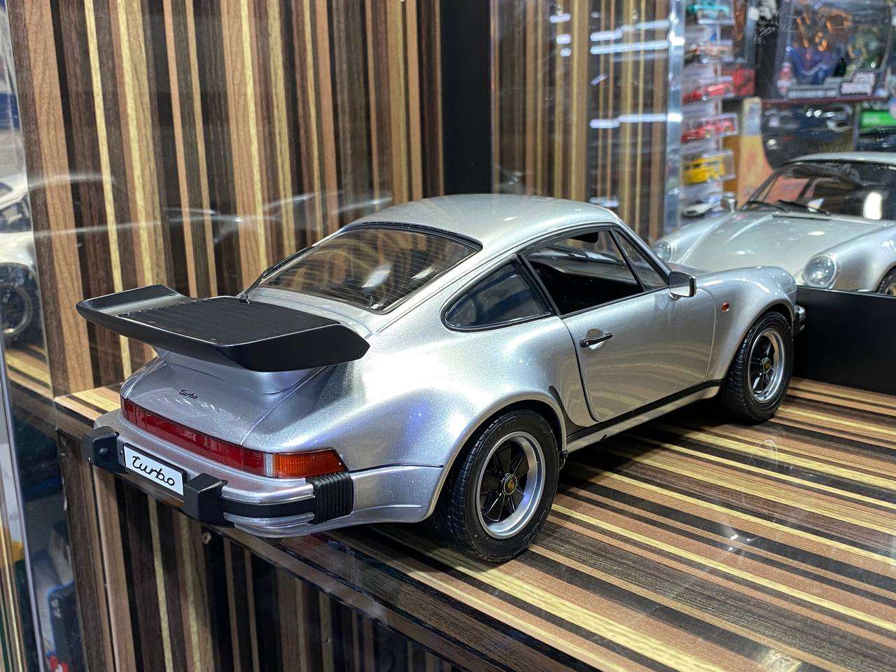 1/12 Schuco Metal Diecast - Porsche Turbo 930 in Timeless Silver with Full Opening|Sold in Dturman.com Dubai UAE.