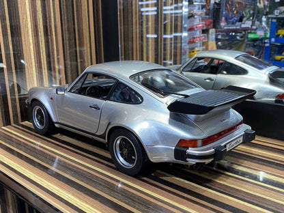 1/12 Schuco Metal Diecast - Porsche Turbo 930 in Timeless Silver with Full Opening|Sold in Dturman.com Dubai UAE.