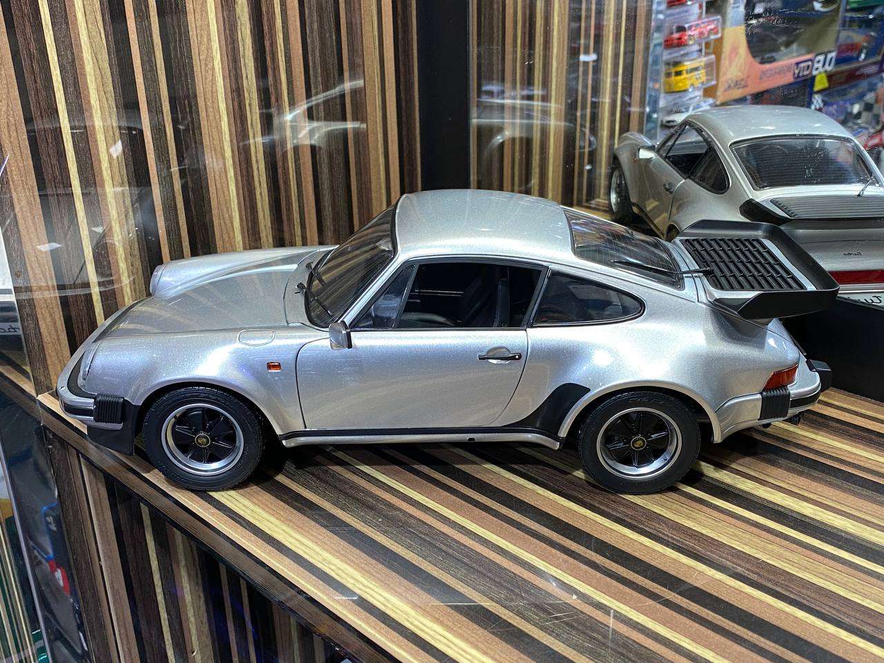 1/12 Schuco Metal Diecast - Porsche Turbo 930 in Timeless Silver with Full Opening|Sold in Dturman.com Dubai UAE.