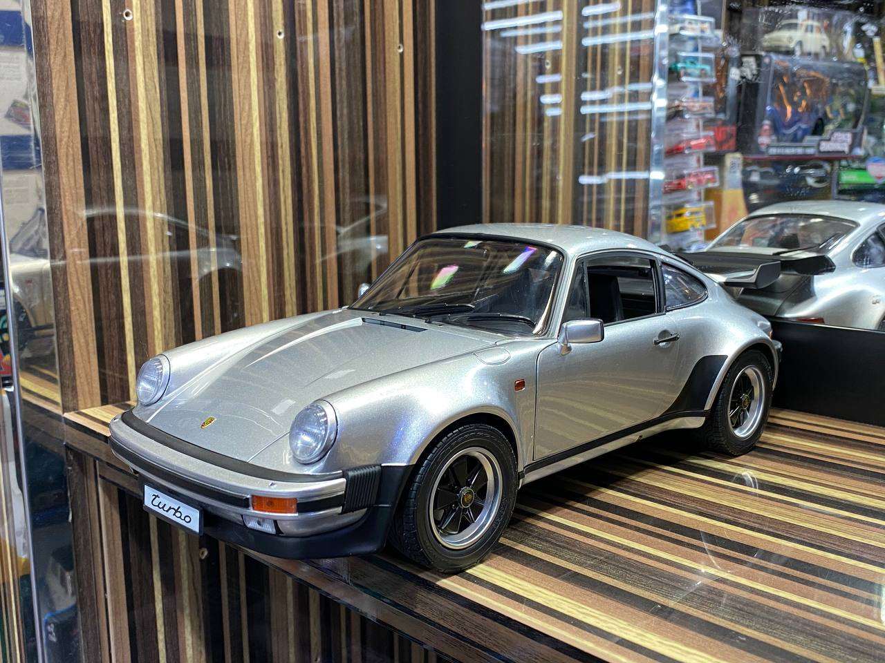 1/12 Schuco Metal Diecast - Porsche Turbo 930 in Timeless Silver with Full Opening|Sold in Dturman.com Dubai UAE.