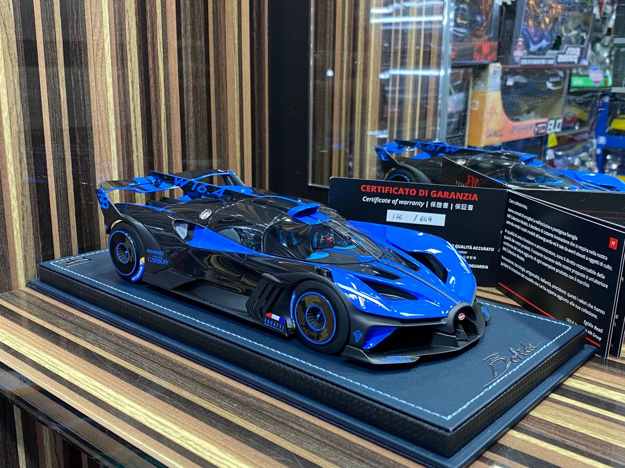 1/18 Resin MR Collection  - Bugatti Bolide in Striking Blue Model Car|Sold in Dturman.com Dubai UAE.