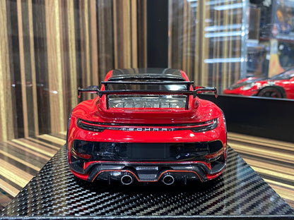 1/18 VIP Models Resin Model - Porsche 992 Turbo S GT Street R TechArt in Striking Red|Sold in Dturman.com Dubai UAE.