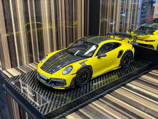 1/18 VIP Models Resin Model - Porsche 992 Turbo S GT Street R TechArt in Vibrant Yellow|Sold in Dturman.com Dubai UAE.