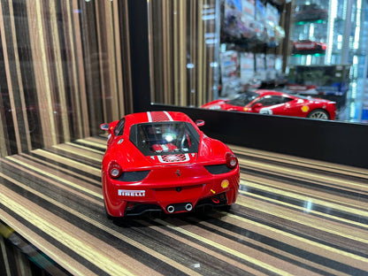 Hot Wheels Elite Ferrari 458 Challenge #5 - 1/18 Diecast Model, All Opening - Red