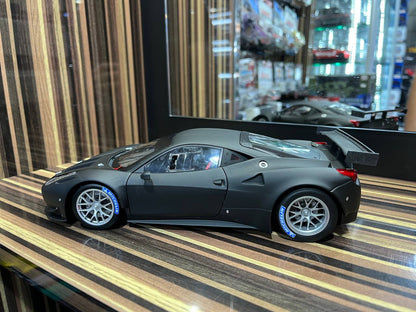 Hot Wheels Elite Ferrari 458 Italia GT2 - 1/18 Diecast Model, All Opening - Matt Black