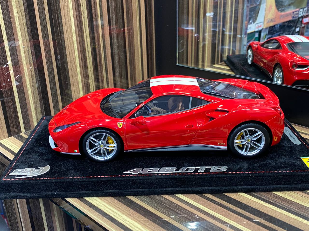 BBR Models Ferrari 488 GTB - 1/18 Resin Model, Red|Sold in Dturman.com Dubai UAE.