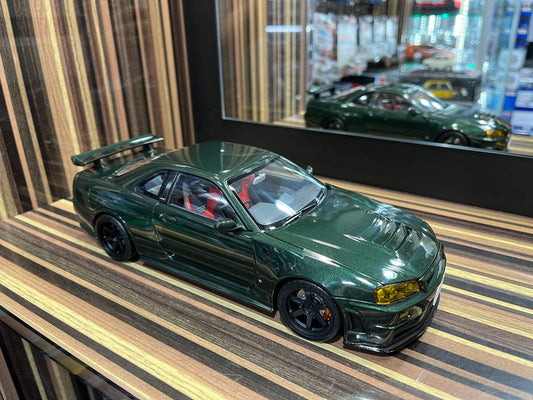 MotorHelix Nissan Skyline GT-R34 Nismo - 1/18 Diecast Model, Full Opening - Dark Green