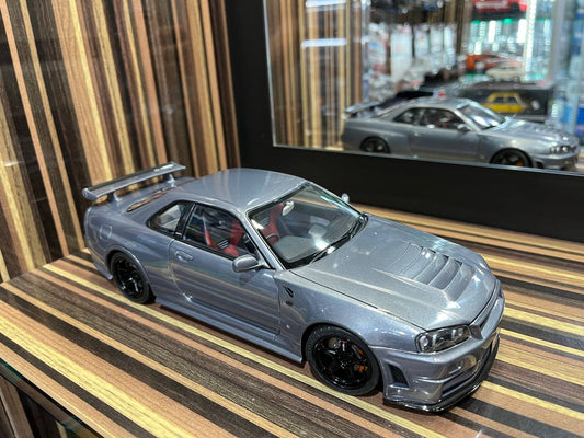 MotorHelix Nissan Skyline GT-R34 Nismo - 1/18 Diecast Model, Full Opening - Gun Metallic