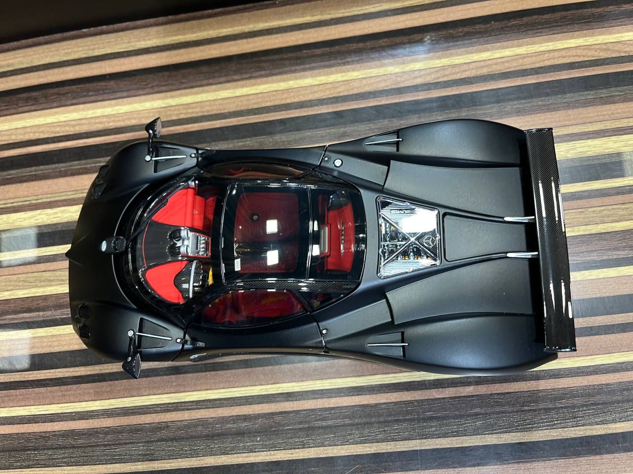 Almost Real Pagani Zonda F - 1/18 Diecast Model, All Opening - Black Matt