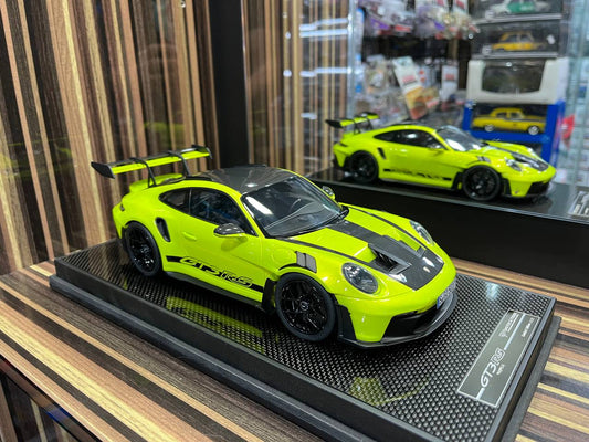 Timothy and Pierre Porsche GT3 RS 911 (992.1) - 1/18 Resin Model - Neon Green