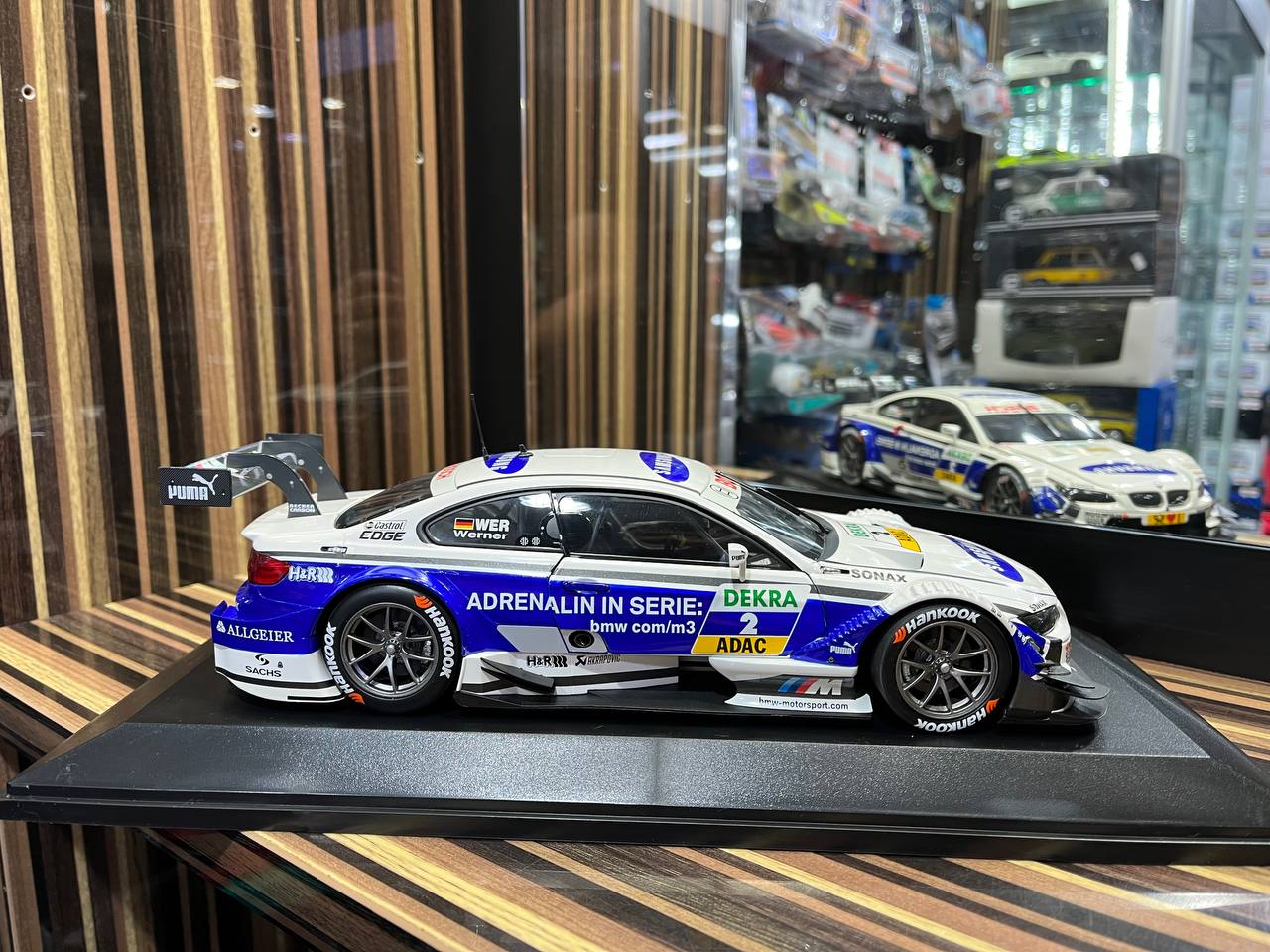 Minichamps BMW M3 DTM - 1/18 Diecast Model, Partially Opening - White Blue
