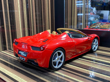 1/18 metal Diecast HotWheels Ferrari 458 Spider Red - Full Opening
