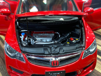 Well 1/18 Honda Civic FD2 Type R - All Opening Diecast (Red)