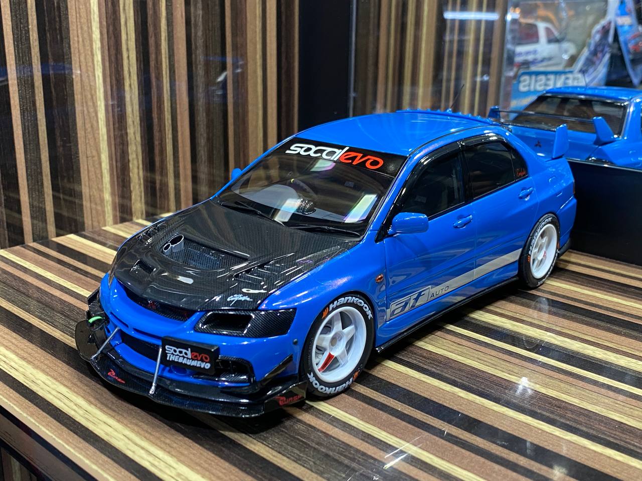 Super A 1/18 Mitsubishi Lancer Evolution IX Diecast Model (Blue)