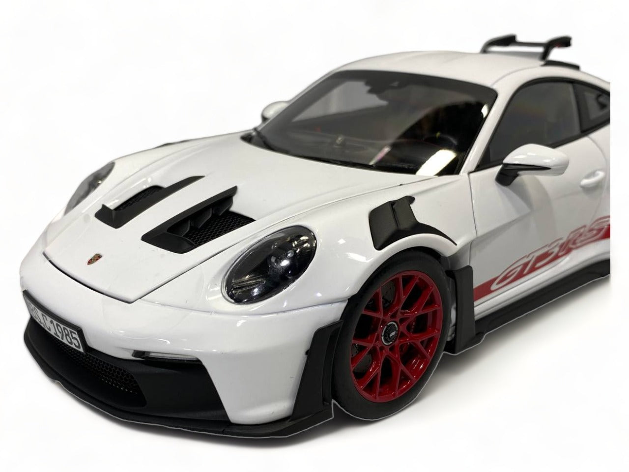 Norev Porsche 911 GT3 RS (2022) - 1/18 Diecast Metal Model, White/Red|Sold in Dturman.com Dubai UAE.