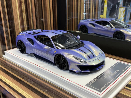 Davis & Giovanni Ferrari 488 PISTA [Fantasy purple |black stripes | Resin | 1/18]