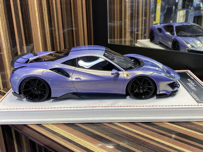 Davis & Giovanni Ferrari 488 PISTA [Fantasy purple |black stripes | Resin | 1/18]