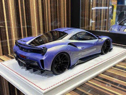 Davis & Giovanni Ferrari 488 PISTA [Fantasy purple |black stripes | Resin | 1/18]