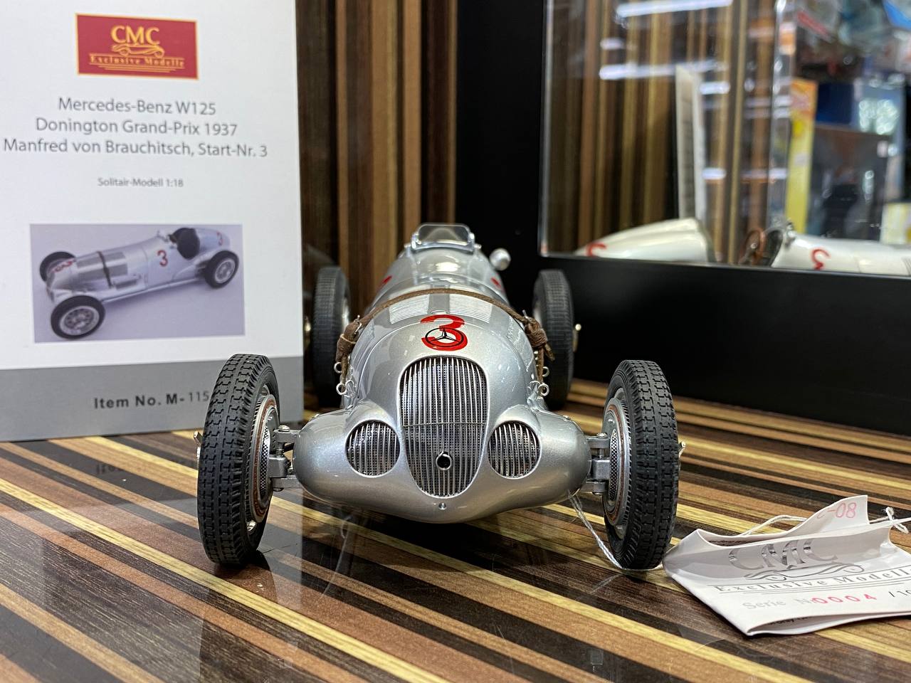 CMC Mercedes benz W125 Donington Grand prix 1937 [1/18 Diecast Silver]