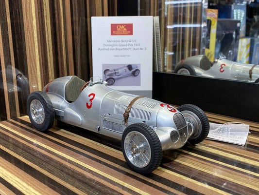 CMC Mercedes benz W125 Donington Grand prix 1937 [1/18 Diecast Silver]