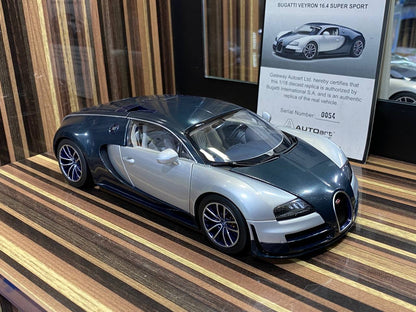 AutoArt Bugatti Veyron 16.4 Super Sport -[ 1/18 Diecast, Dark Blue]