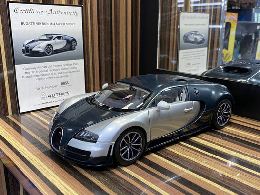 AutoArt Bugatti Veyron 16.4 Super Sport -[ 1/18 Diecast, Dark Blue]