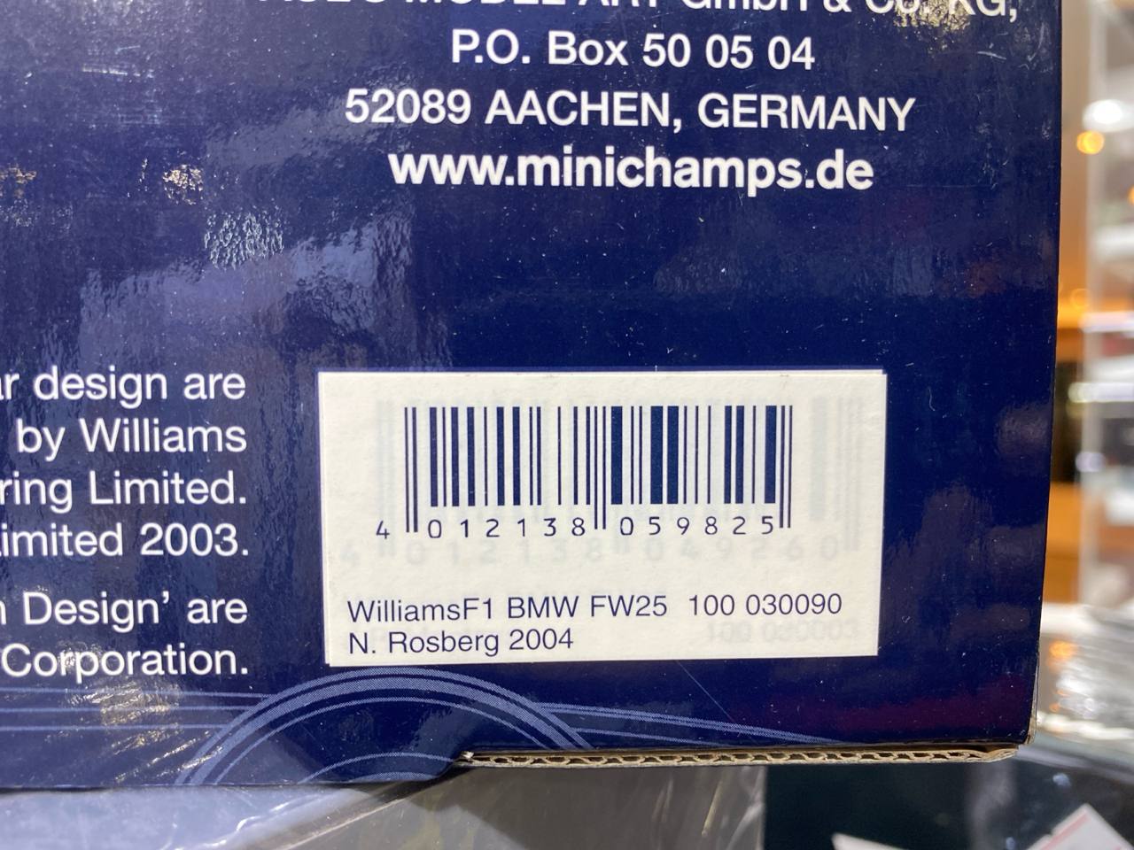 BMW FW25 WilliamsF1 N. Rosberg 2004 by Minichamps [1/18 Diecast metal]