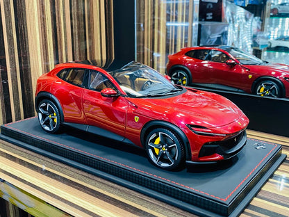 BBR Models Ferrari Purosangue - 1/18 Resin , Rosso Mugello Met (Maroon)