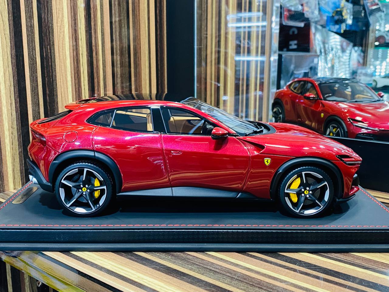 BBR Models Ferrari Purosangue - 1/18 Resin , Rosso Mugello Met (Maroon)
