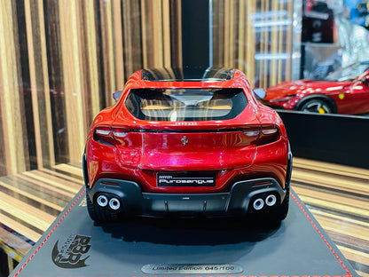 BBR Models Ferrari Purosangue - 1/18 Resin , Rosso Mugello Met (Maroon)