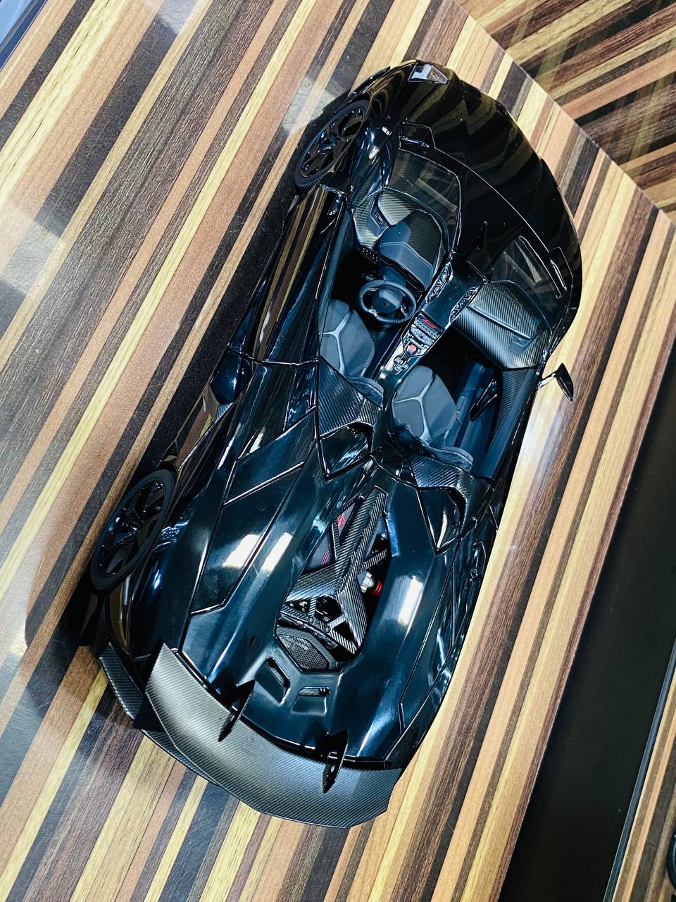 AutoArt Signature Lamborghini Aventador J - [1/18 Diecast Black] with Paint Rashes