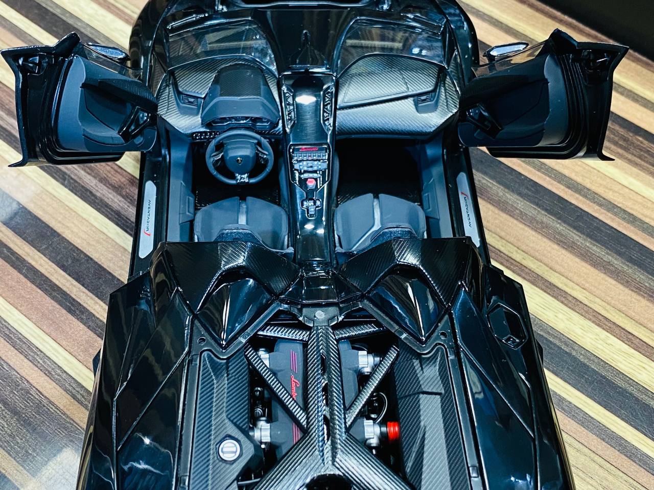 AutoArt Signature Lamborghini Aventador J - [1/18 Diecast Black] with Paint Rashes