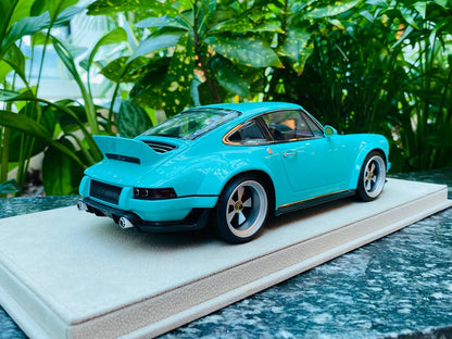 Limited Edition POPRACE & Co Porsche Singer DLS Resin Model - Tiffany Blue | 1/18 Scale