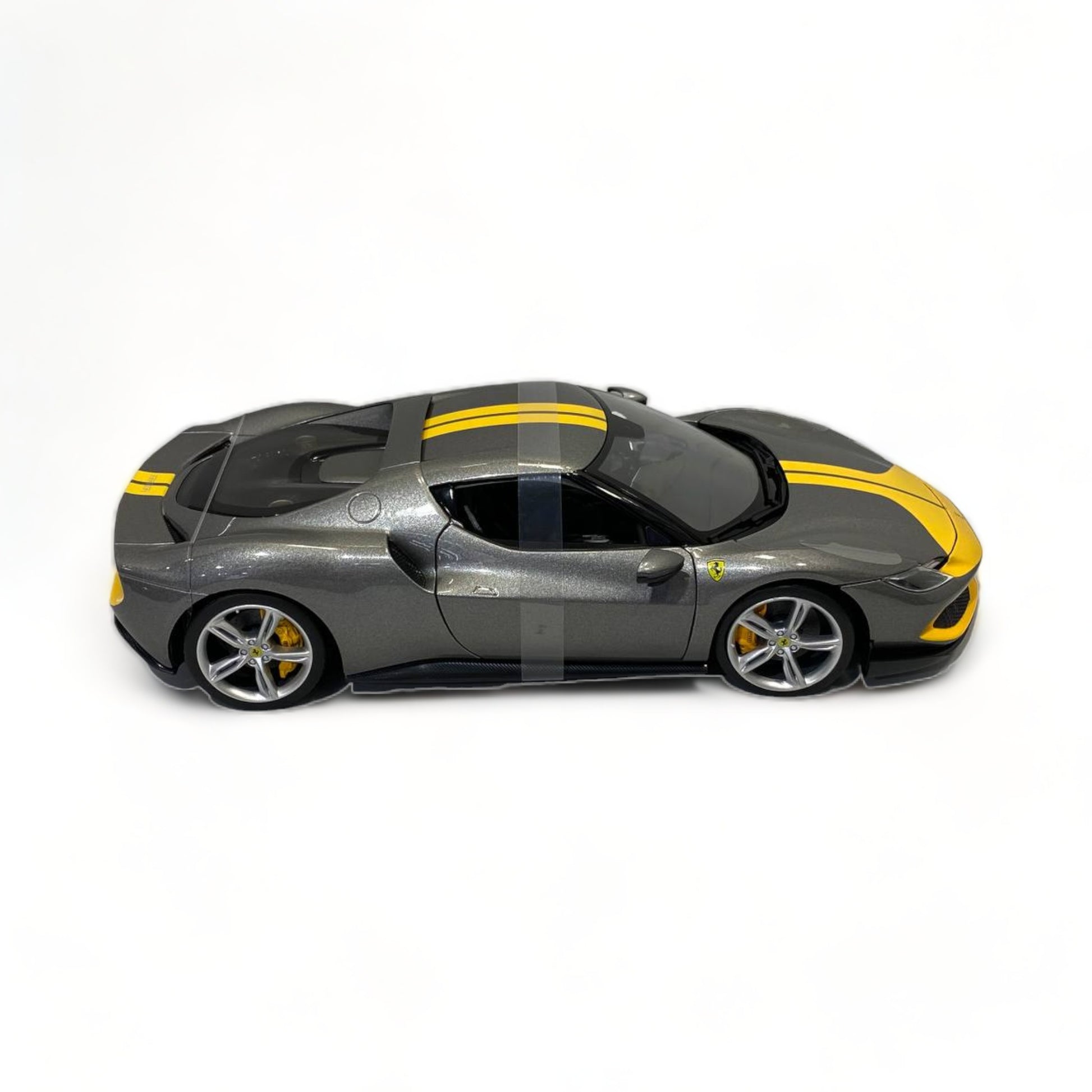 1/18 Bburago Ferrari 296 GTB Assetto Fiorano - Grey/ Yellow Diecast Model|Sold in Dturman.com Dubai UAE.