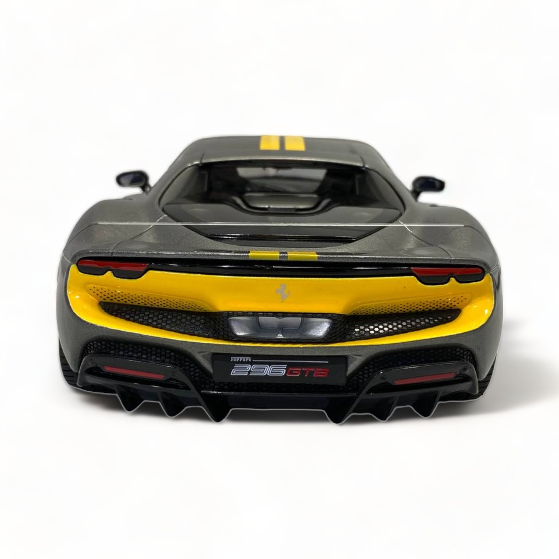 1/18 Bburago Ferrari 296 GTB Assetto Fiorano - Grey/ Yellow Diecast Model|Sold in Dturman.com Dubai UAE.