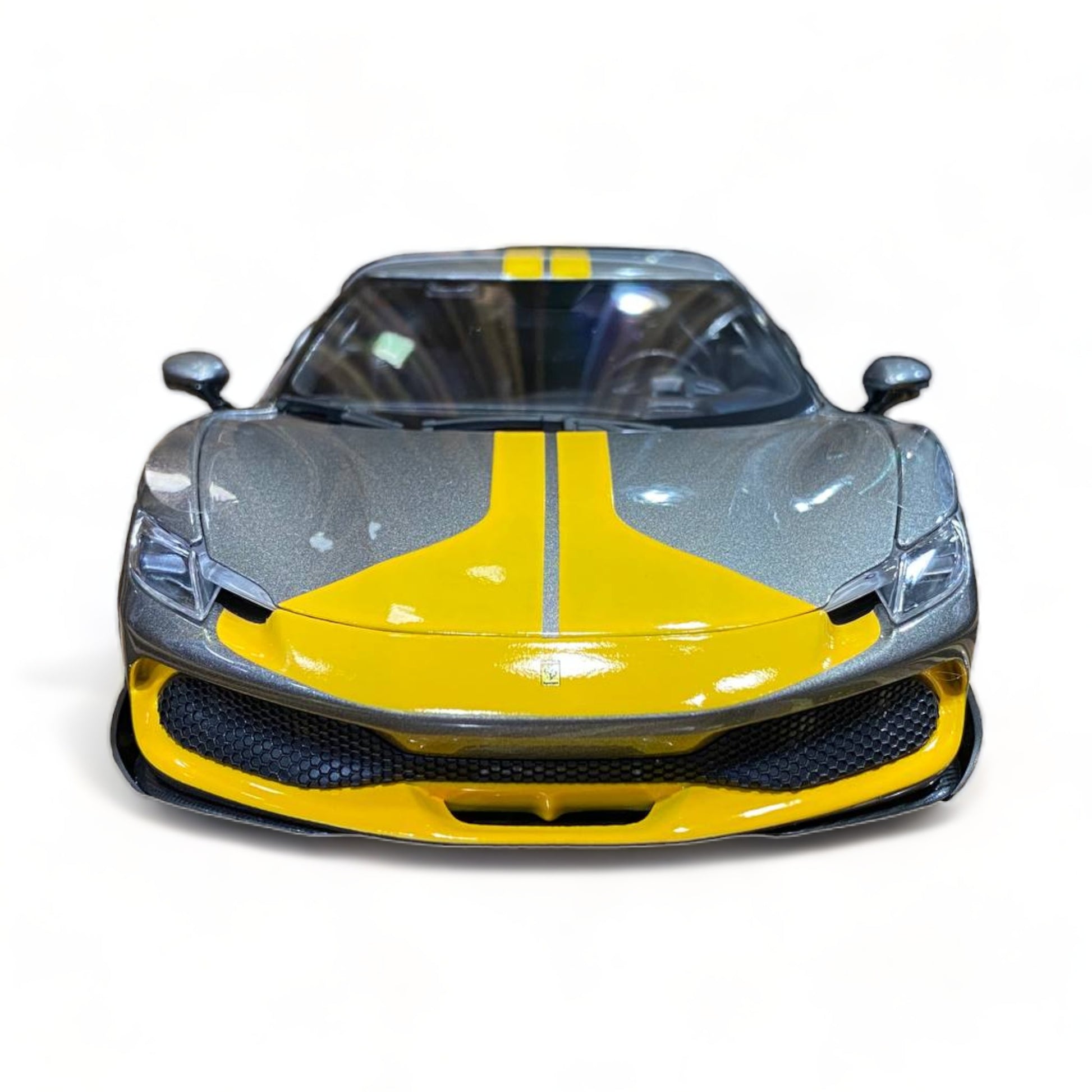 1/18 Bburago Ferrari 296 GTB Assetto Fiorano - Grey/ Yellow Diecast Model|Sold in Dturman.com Dubai UAE.