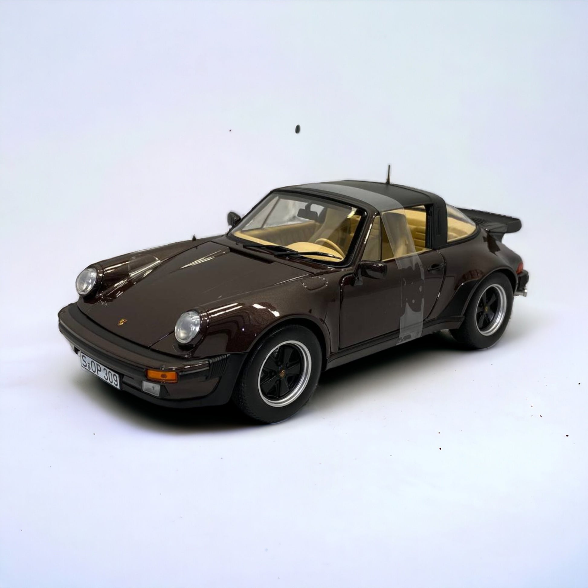 1/18 Metal Diecast - Porsche 911 Turbo Targa 3.3 (1987) Brown Metallic|Sold in Dturman.com Dubai UAE.