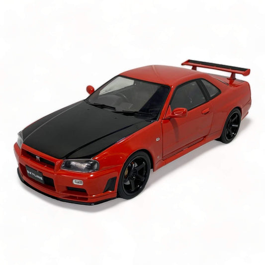 Diecast Nissan GT-R R34 Skyline Active Red 1/18 1999 by Solido Model Car Dturman Dubai UAE|Sold in Dturman.com Dubai UAE.