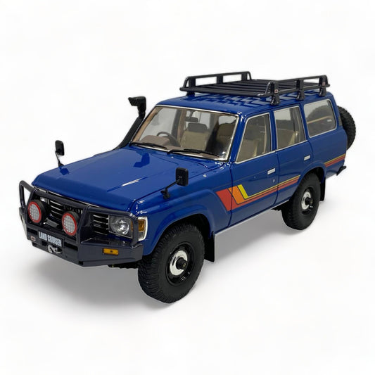 1/18 Diecast Toyota Land Cruiser 60 blue with sticker Kyosho Scale Model Car|Sold in Dturman.com Dubai UAE.